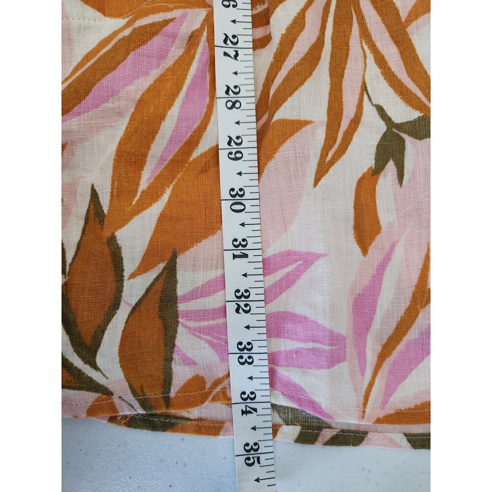 C&C California tropical linen shift dress sz L pockets opt tie waist boxy beachy - Picture 10 of 10